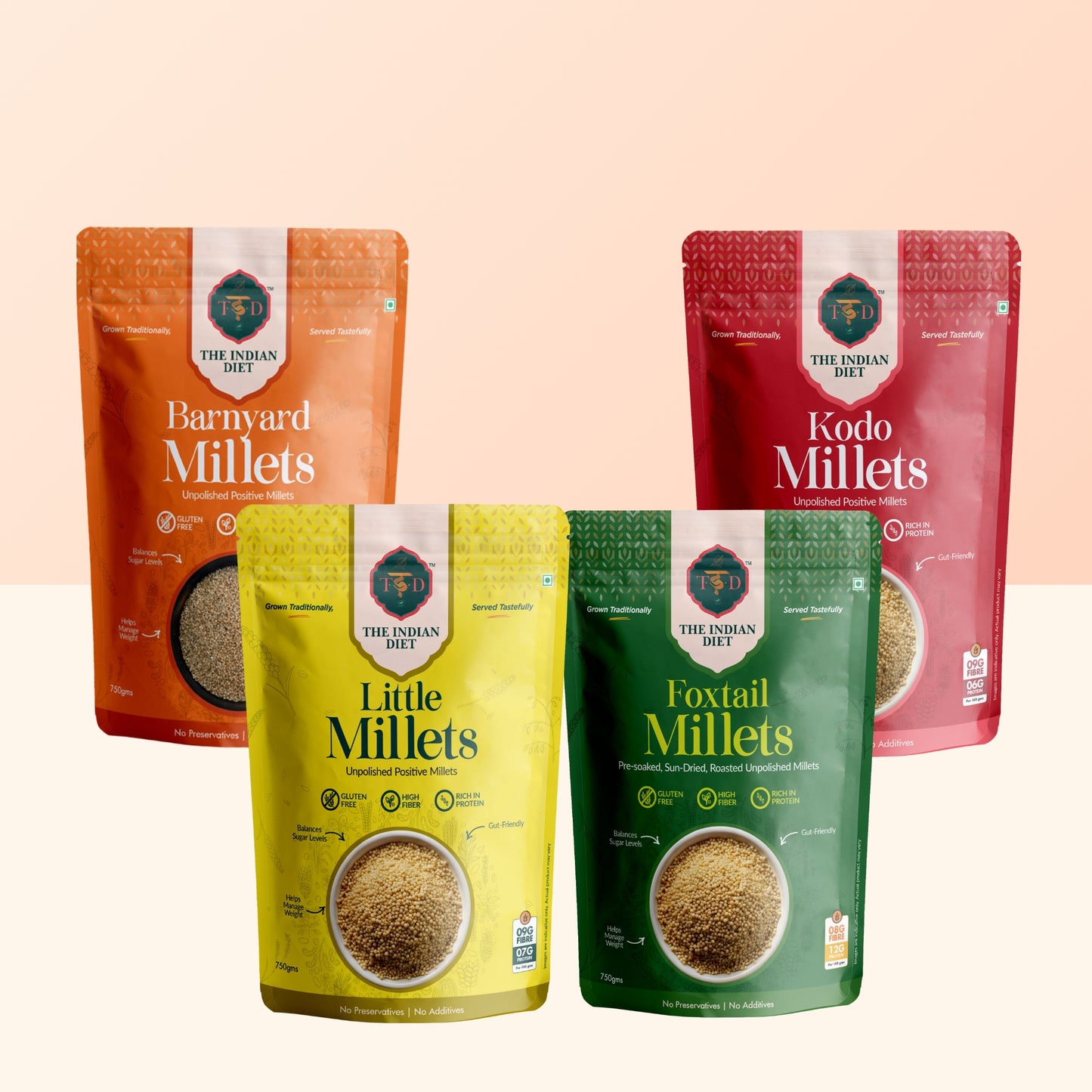 Pre-Soaked Unpolished Positive Millet Grains Combo