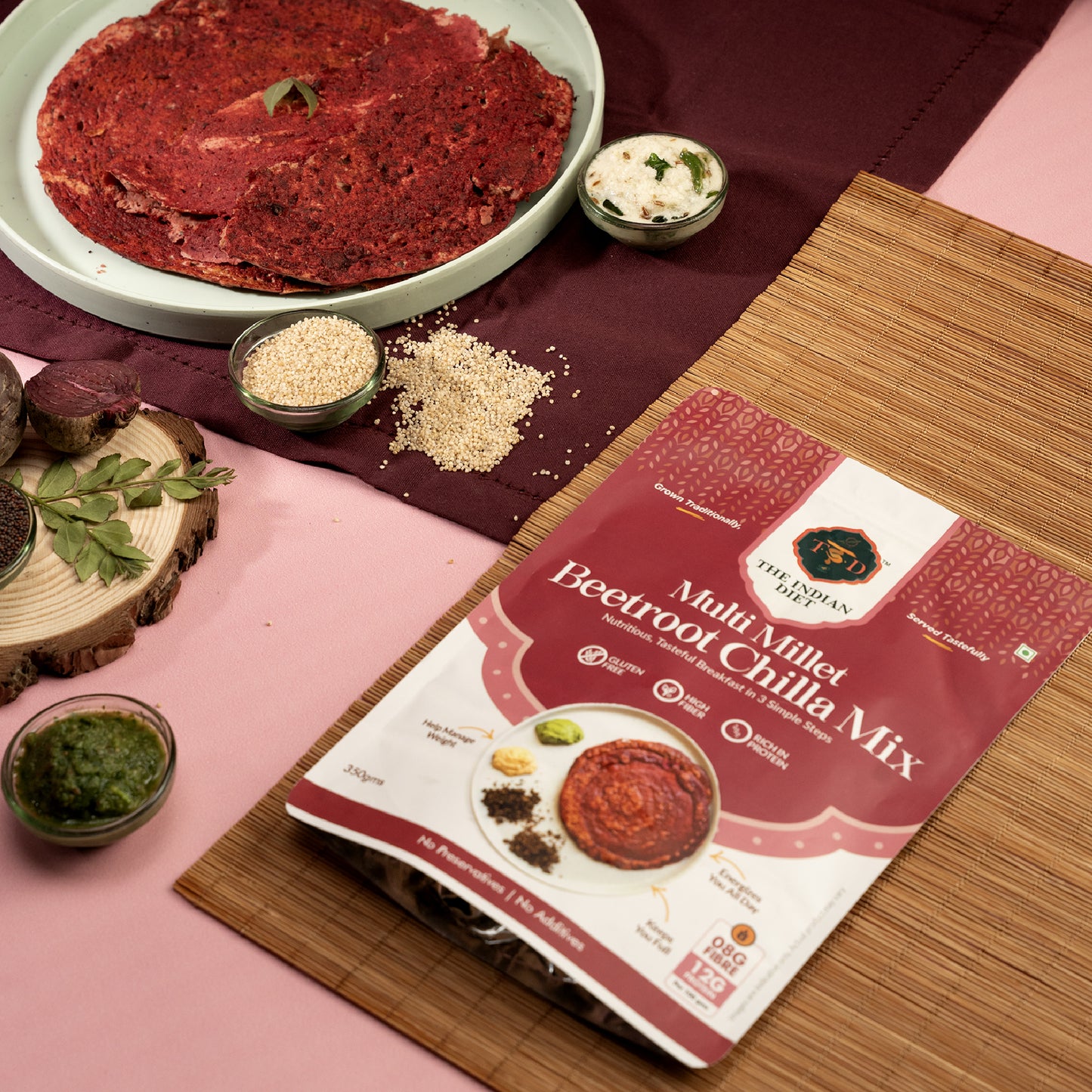 Multi Millet Beetroot Chilla Mix