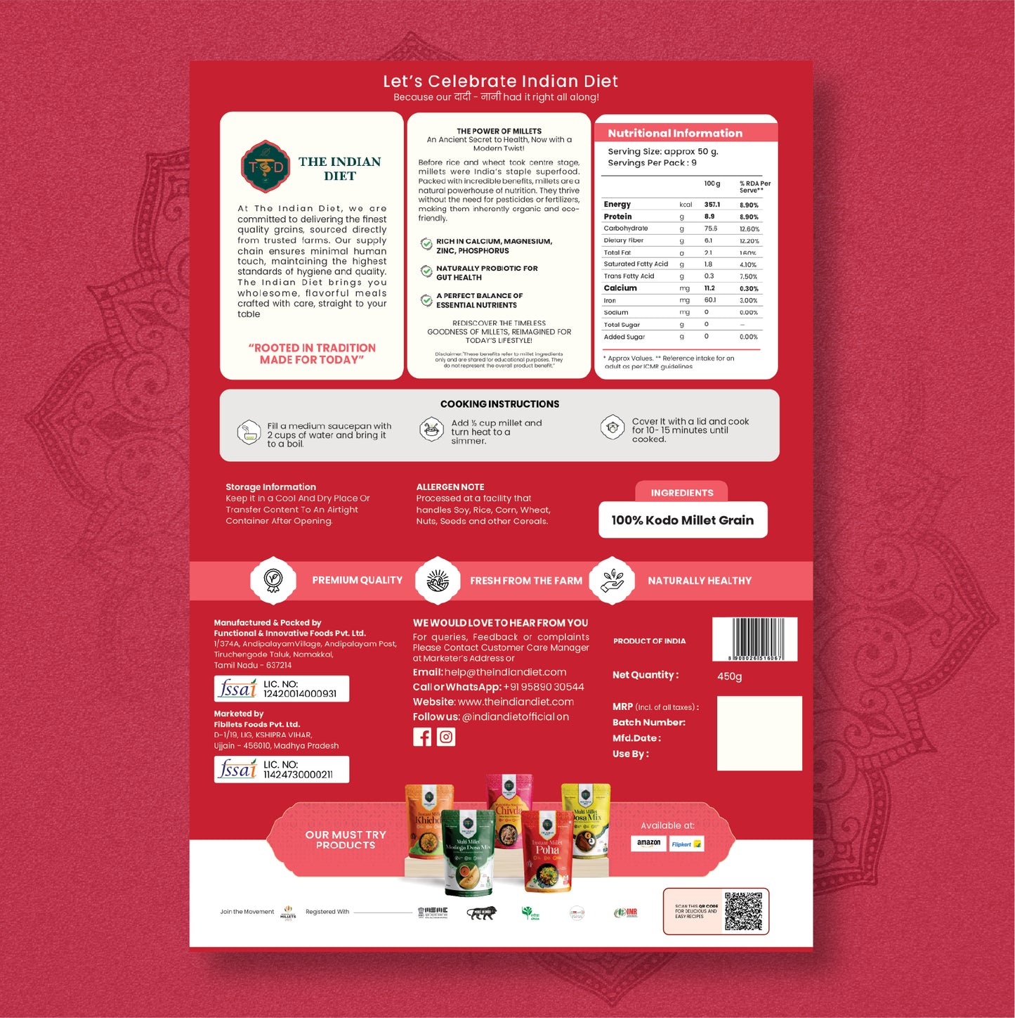 Pre-Soaked Unpolished Positive Millet Grains Combo