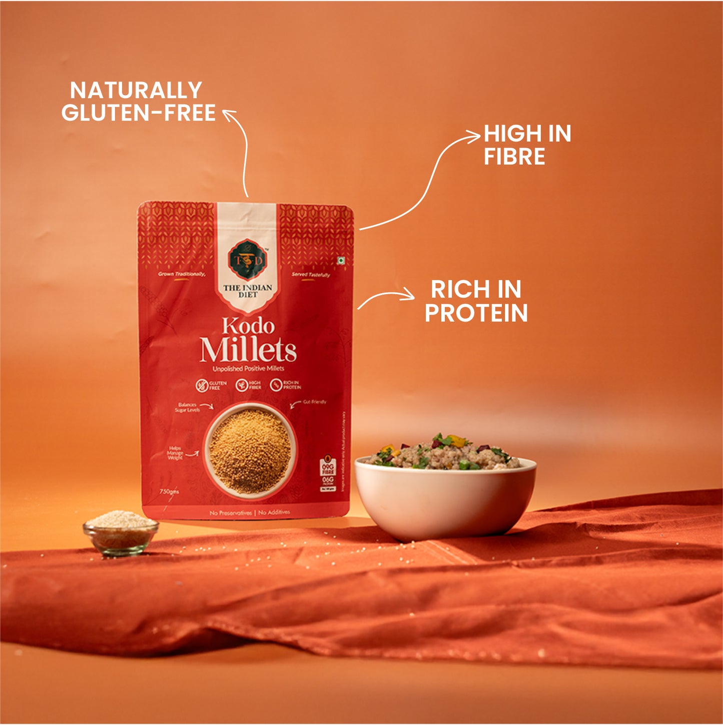 Pre-Soaked Unpolished Positive Millet Grains Combo